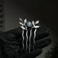 Moonstone bridal hairpin