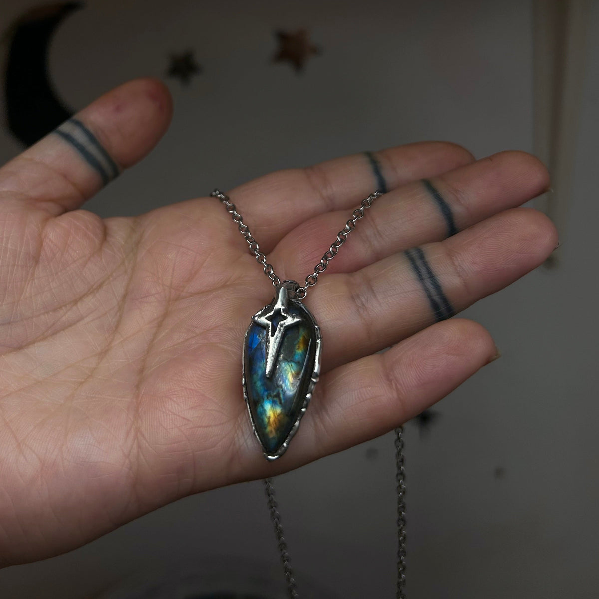 Necklace star & labradorite