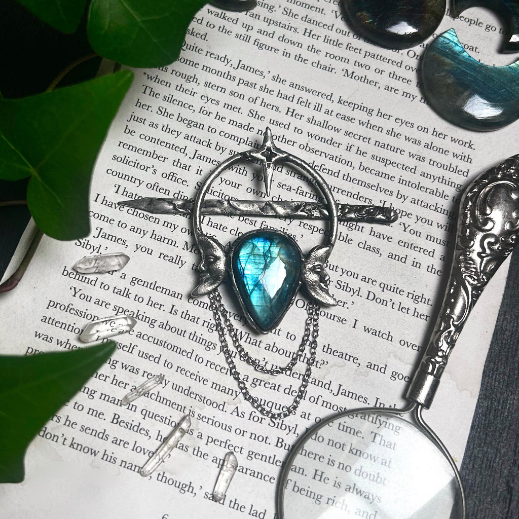 Labradorite hairpin