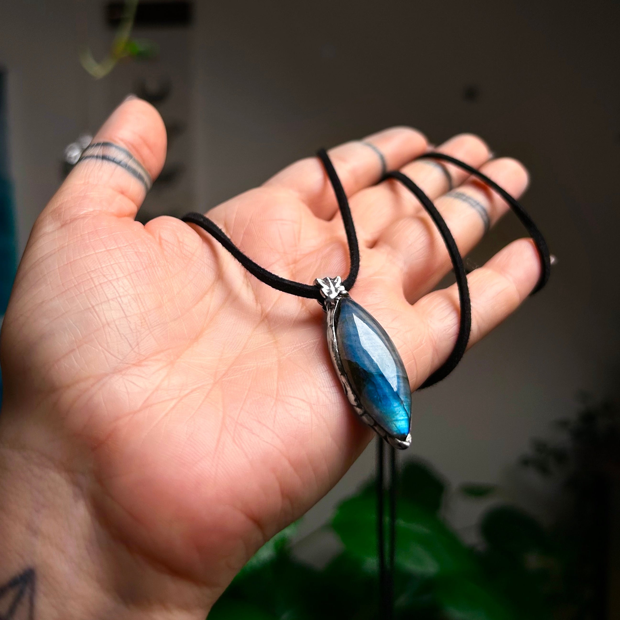 Blue labradorite necklace