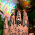 Moss agate ring