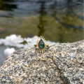 Labradorite & brass ring