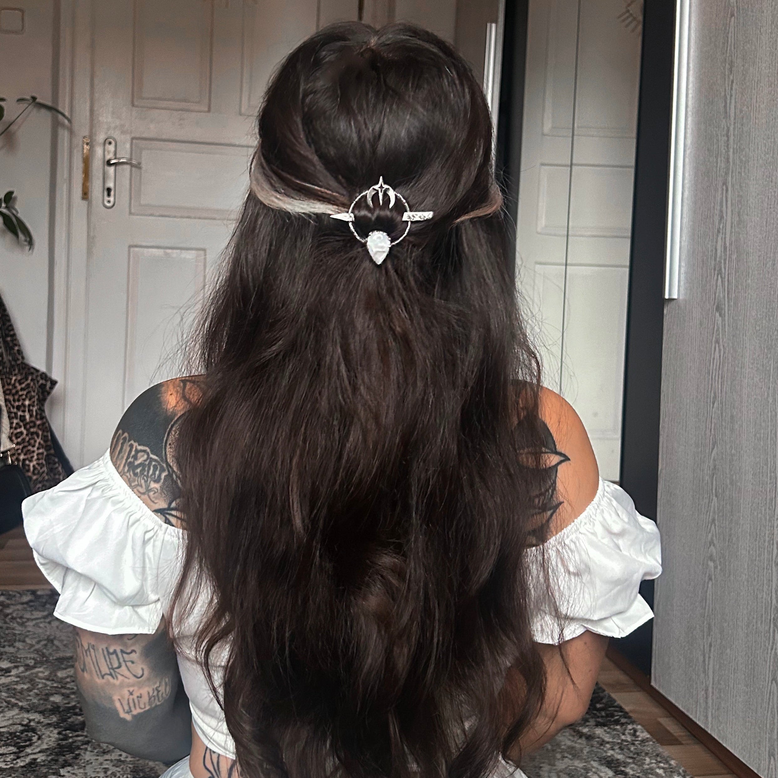 Moonstone hairpin