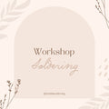 Beige background with 'Workshop Soldering' text and floral elements