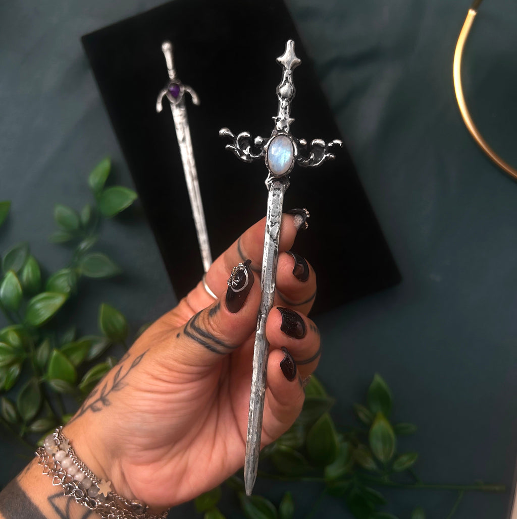 Moonstone hair sword