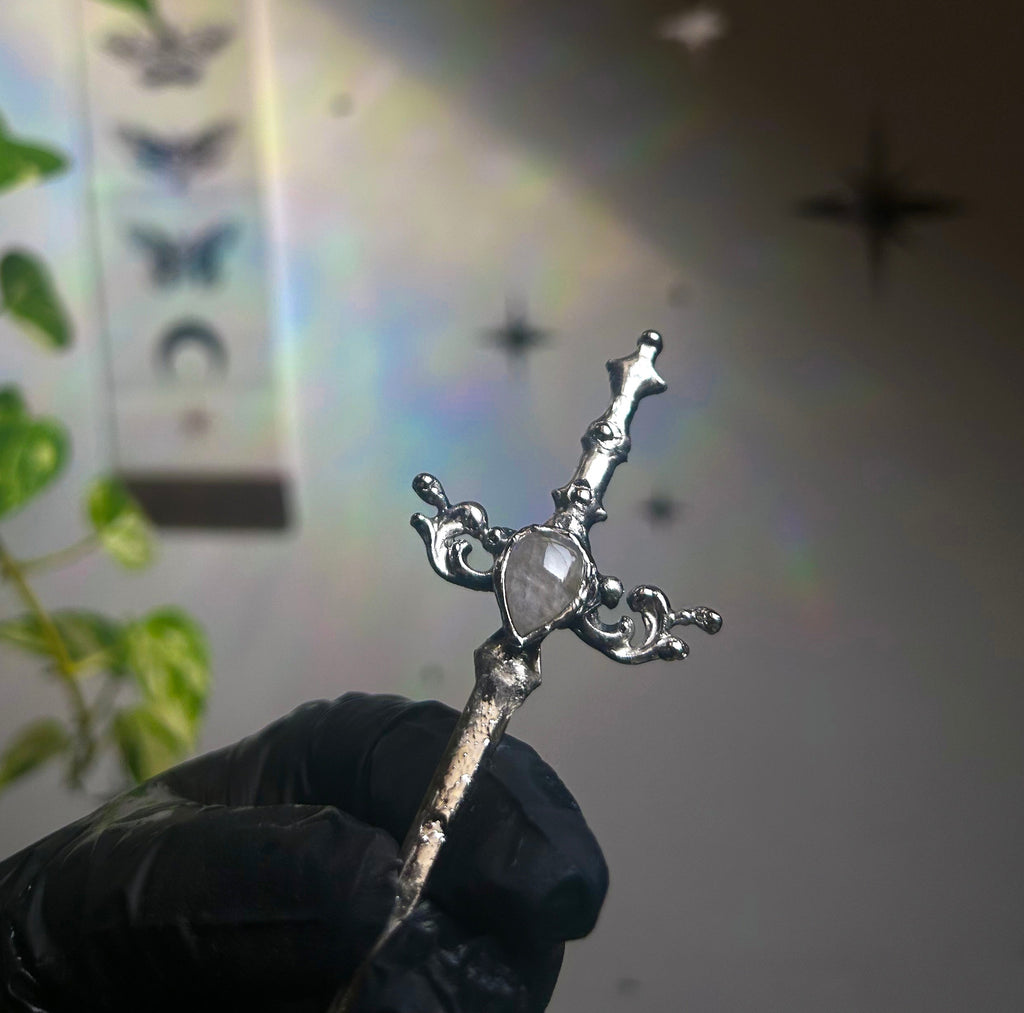 Moonstone hair sword