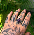 Leafy amethyst ring