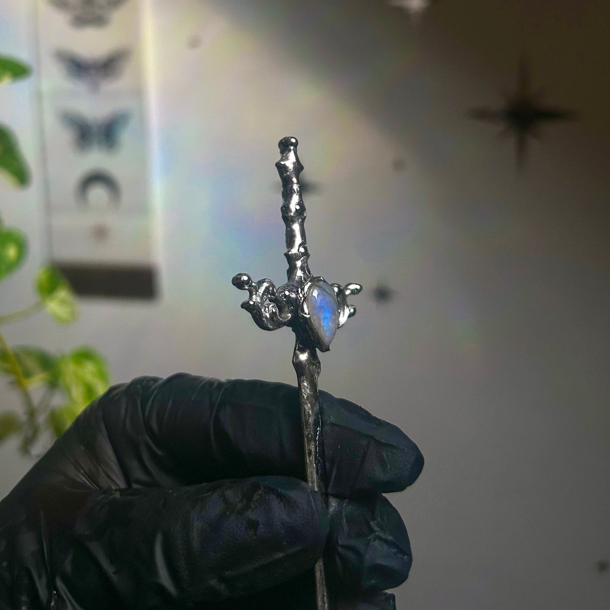 Moonstone hair sword
