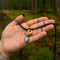 Moonstone brass necklace
